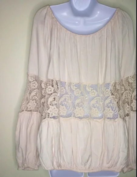 Free People Boho full center Lace long sleeve top - Picture 9 of 13